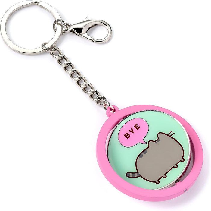 Pusheen the Cat Pink & Blue Hi, Bye Spinning Keyring