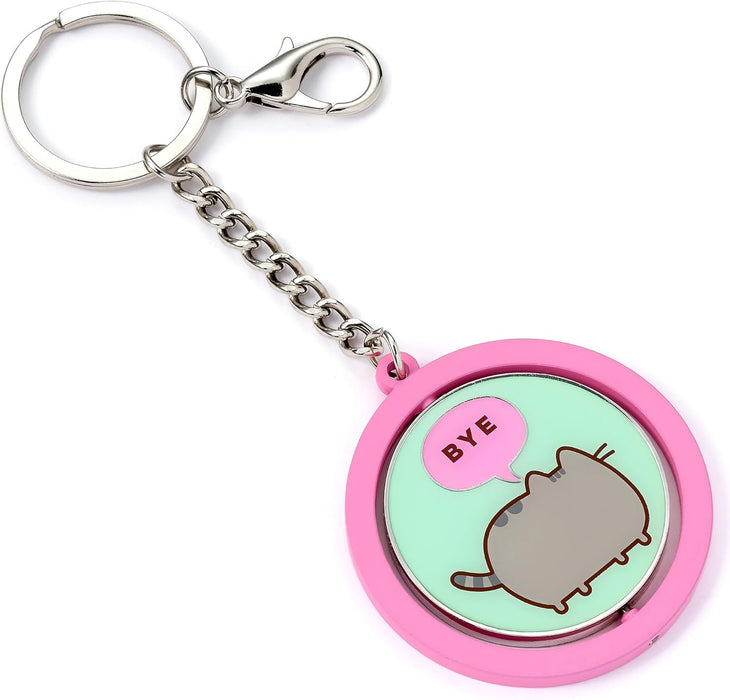 Pusheen the Cat Pink & Blue Hi, Bye Spinning Keyring
