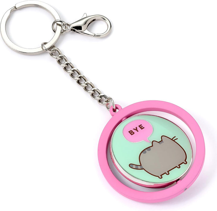 Pusheen the Cat Pink & Blue Hi, Bye Spinning Keyring