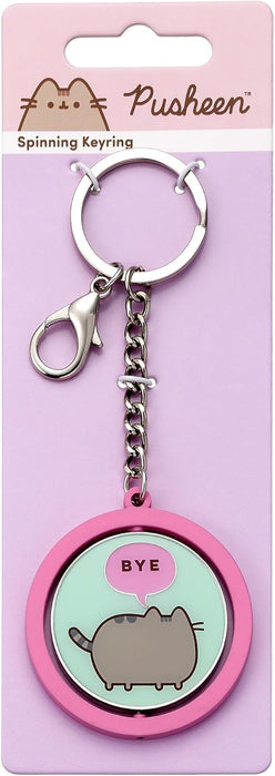 Pusheen the Cat Pink & Blue Hi, Bye Spinning Keyring