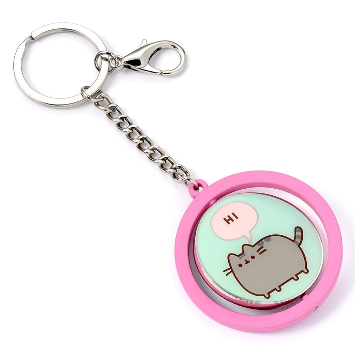 Pusheen the Cat Pink & Blue Hi, Bye Spinning Keyring