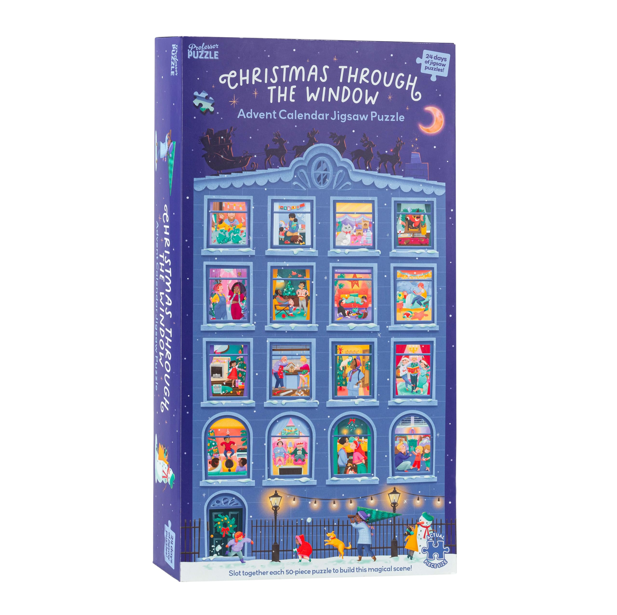Professor PUZZLE Adventskalender "Christmas Through the Window", Puzzle, ab 8 Jahren, für 1 Spieler