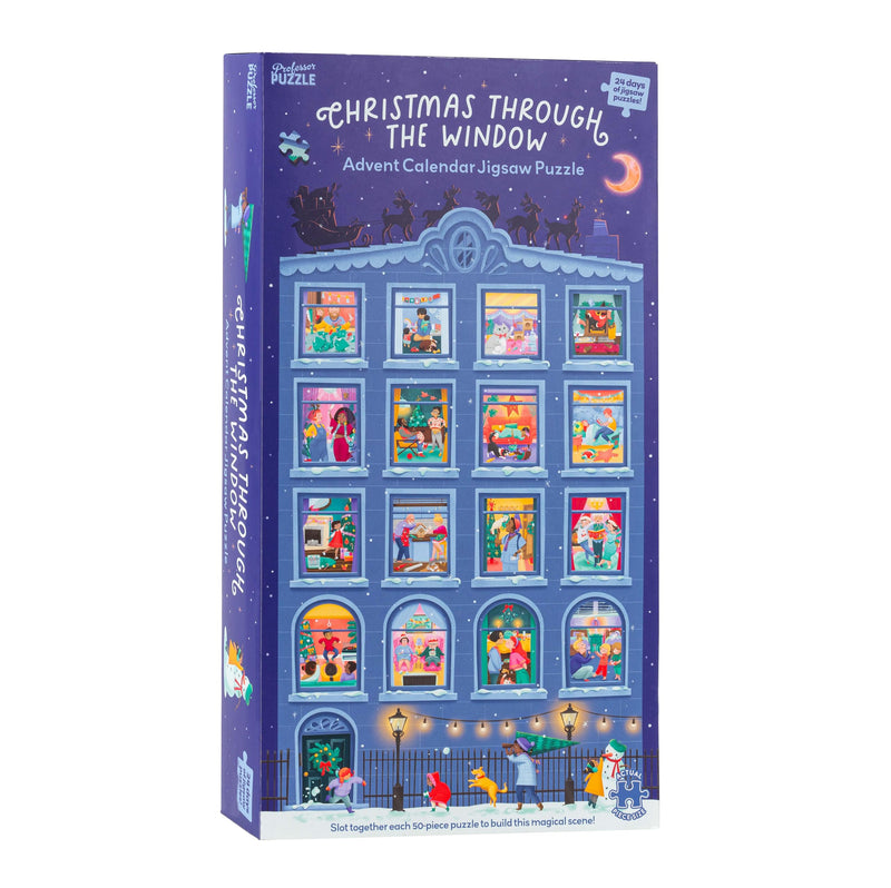 Professor PUZZLE Adventskalender "Christmas Through the Window", Puzzle, ab 8 Jahren, für 1 Spieler