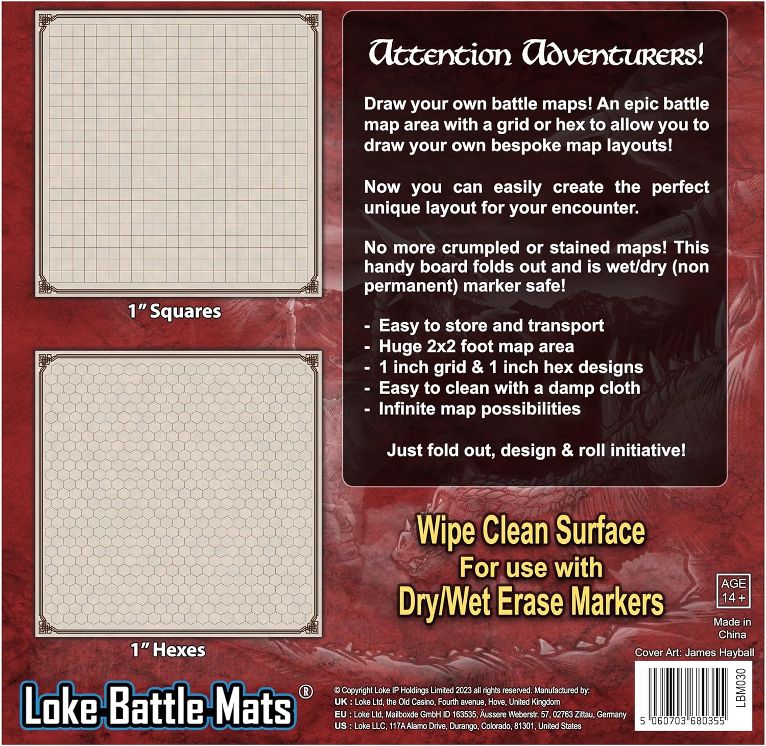 Grid & Hex: Battle Map Board