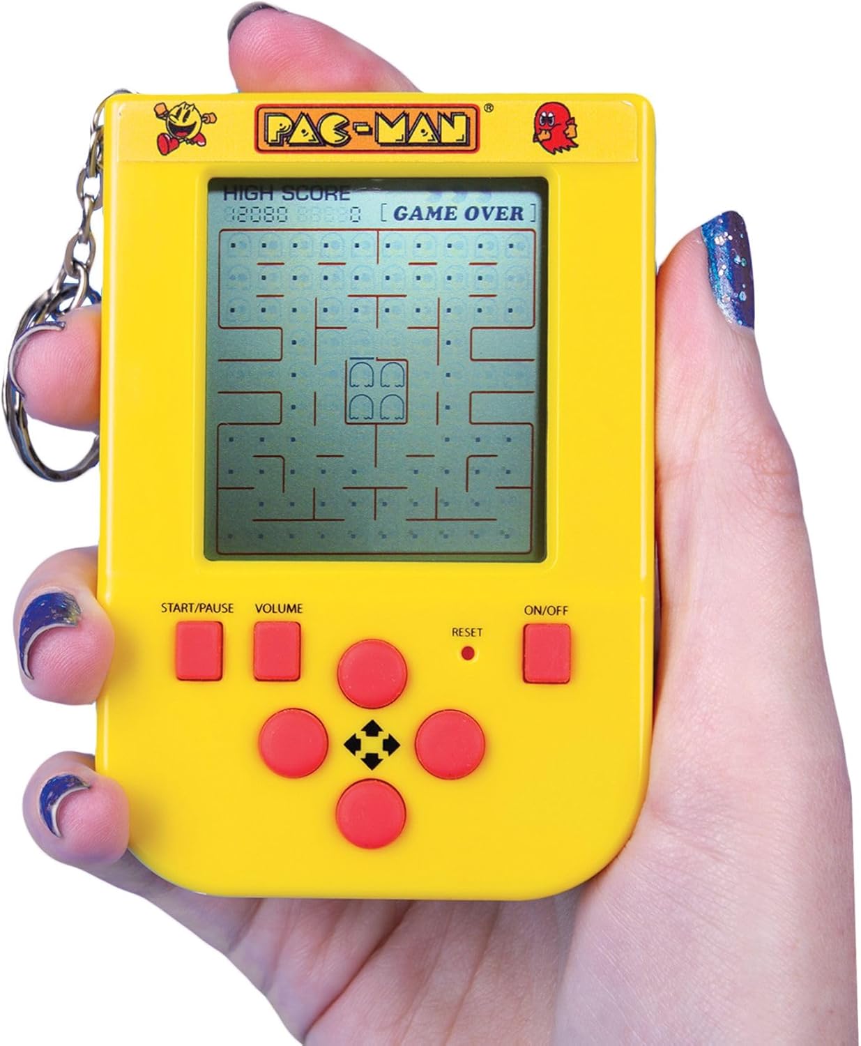 PAC-MAN Key chain Game. Mini Arcade Game LCD Screen Directional Controls & 4 Game Modes Original PAC-MAN Gameplay & Sounds. Officially Licensed PAC MAN Game Merchandise. Retro Gaming Handheld Games.