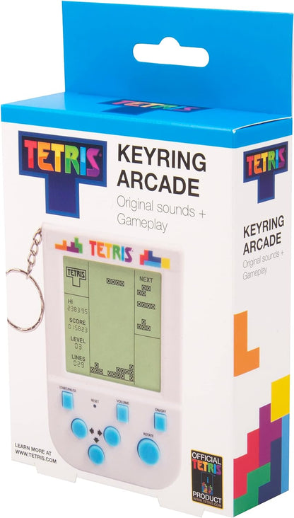 Tetris Keyring Handheld Arcade Game - Retro Mini Portable Handheld Tetris Game for Kids and Adults. Traditional Game Play With 15 Levels Including Original Tetris Gameplay & Sounds.
