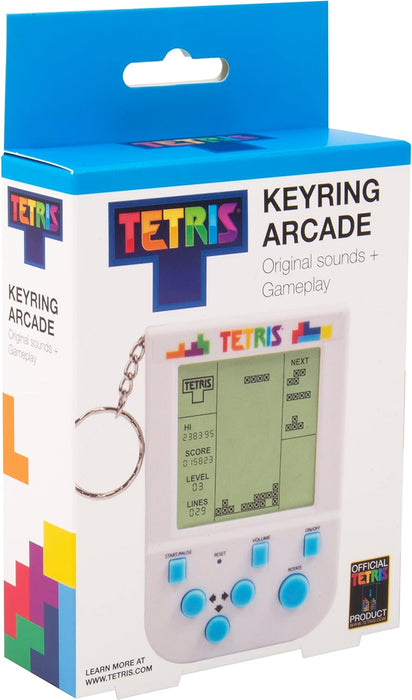 Tetris Keyring Handheld Arcade Game - Retro Mini Portable Handheld Tetris Game for Kids and Adults. Traditional Game Play With 15 Levels Including Original Tetris Gameplay & Sounds.