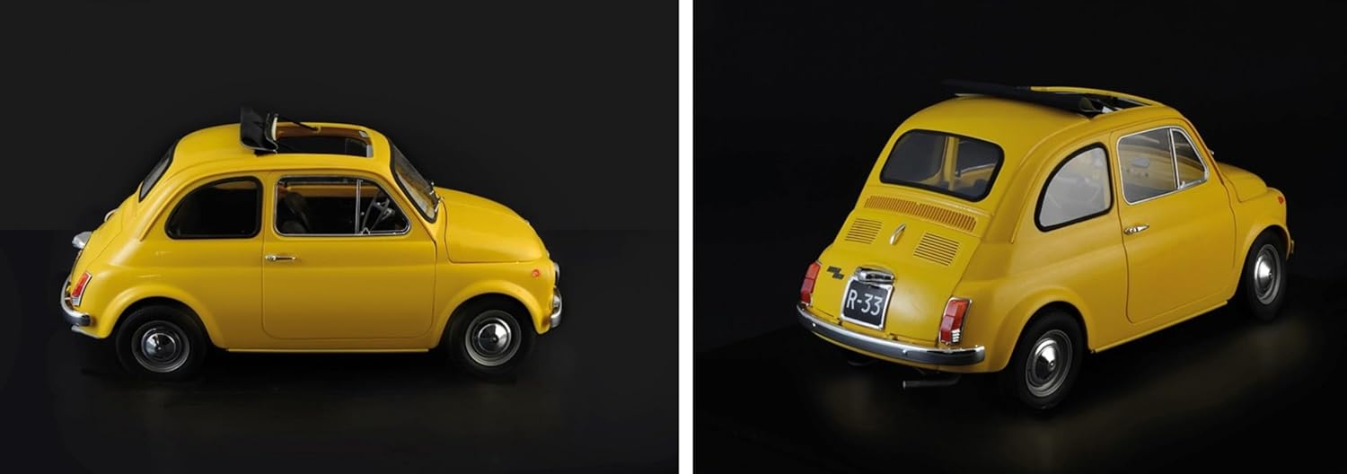 Italeri 4715 1:12 Fiat 500 F Upgraded Edition Model Building Kit, Standing Model Building, Crafts, Hobby, Gluing, Plastic Kit, Detailed Unpainted