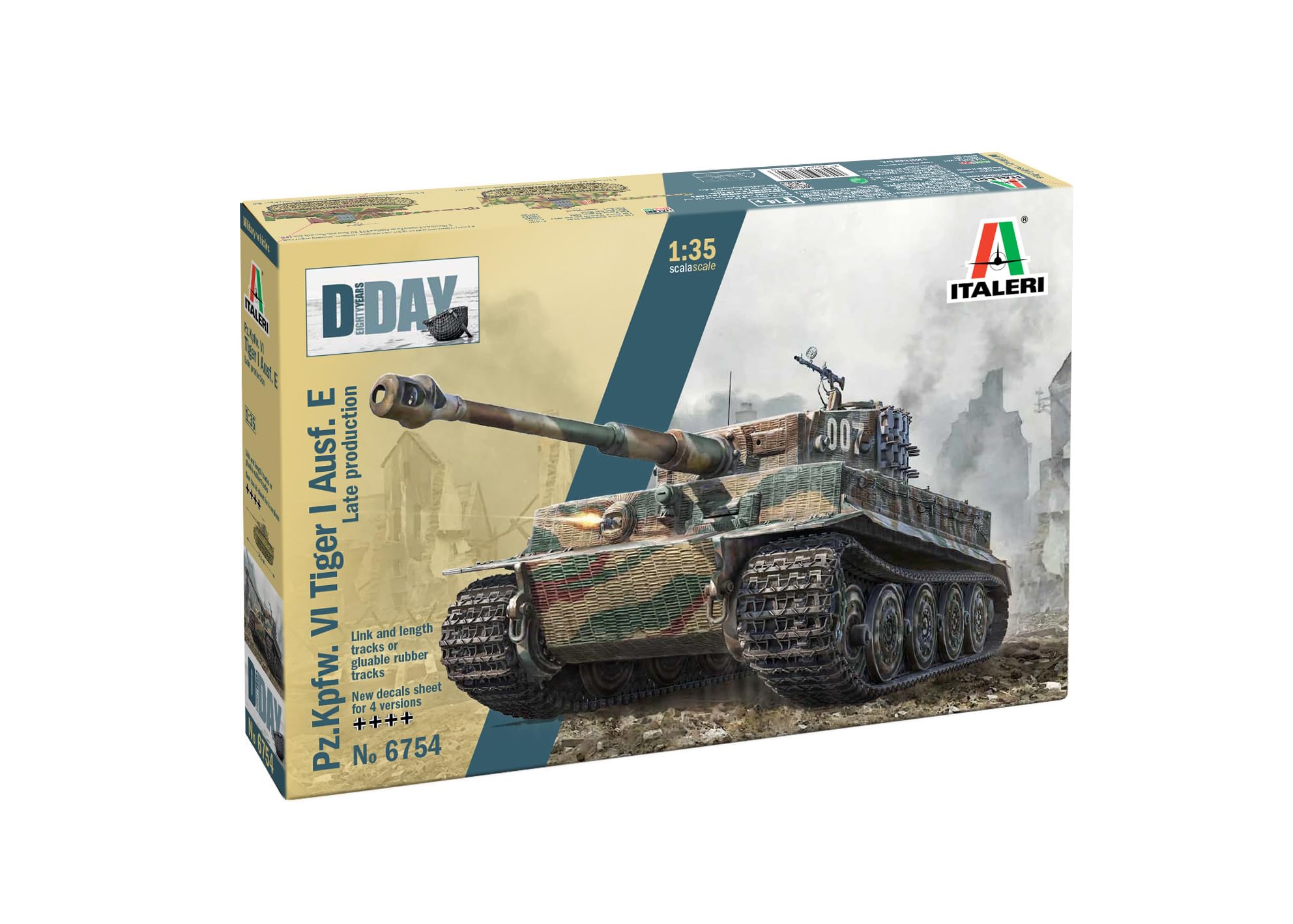 Italeri 6754 1:35 Pz.Kpfw. VI Tiger I AUSF. E sp Prod – Maquette de construction, modélisme, bricolage, loisirs, collage, kit de construction en plastique, fidèle aux détails, kit de char, militaire