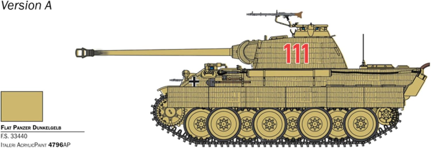 Italeri 25752 1:56 Sd.Kfz. 171 Panther AUSF. A Model Building Kit, Standing Model Building, Crafts, Hobby, Gluing, Plastic Kit, Detailed Unpainted