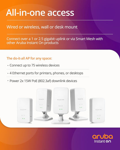 Hpe Networking Instant On Access Point Dual Radio 2x2 WI-Fi 6  Ap22d (nw Ion Ap  Ap22d