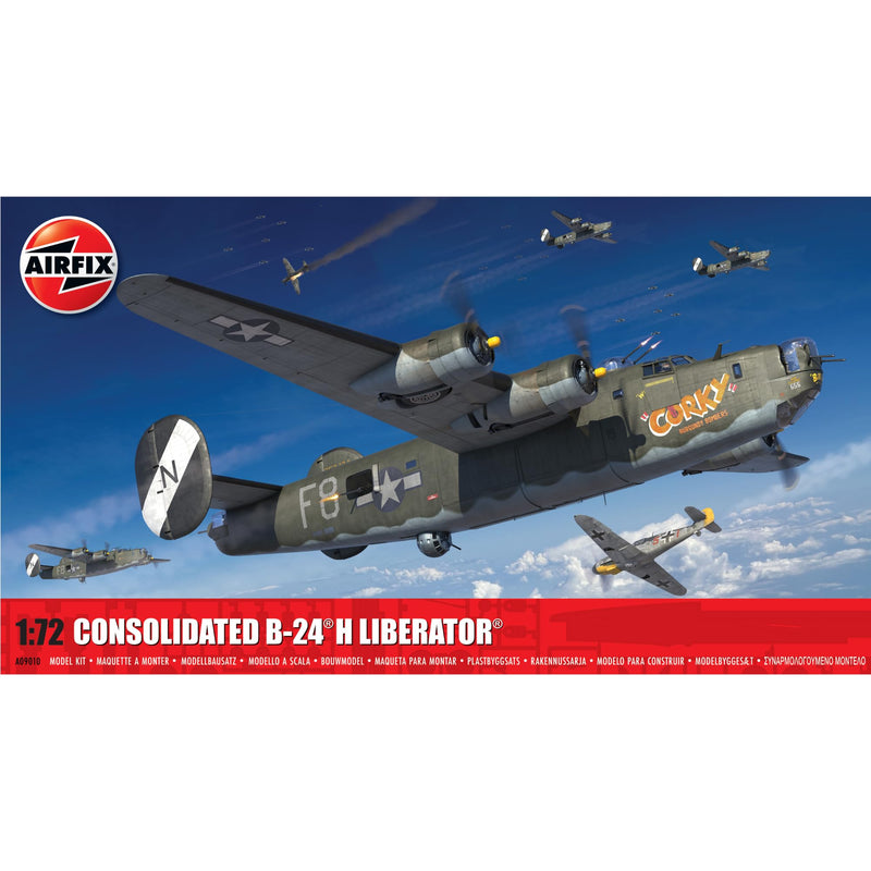 Airfix Model Set - A09010 Consolidated B-24H Liberator Model Building Kit - Plastic Model Plane Kits for Adults & Children 8+, Set Includes Sprues & Decals- 1:72 Scale Model
