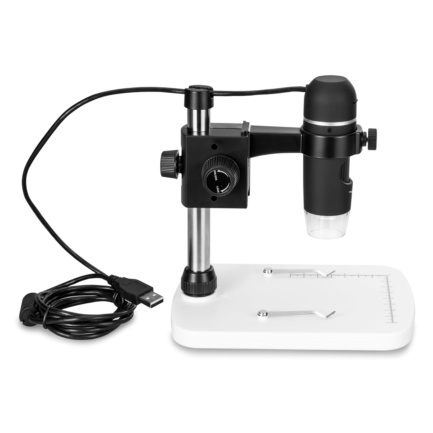 HOOKE USB5 5MPX Smart DiProgress Portable Digital Microscope with Table - 10X-200X Zoom Magnifications