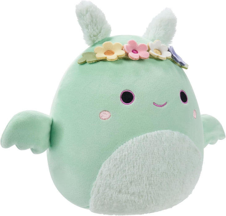 Squishmallows Original 7.5-Inch - Tove the Mint Green Mothman with Flower Crown and Fuzzy Belly