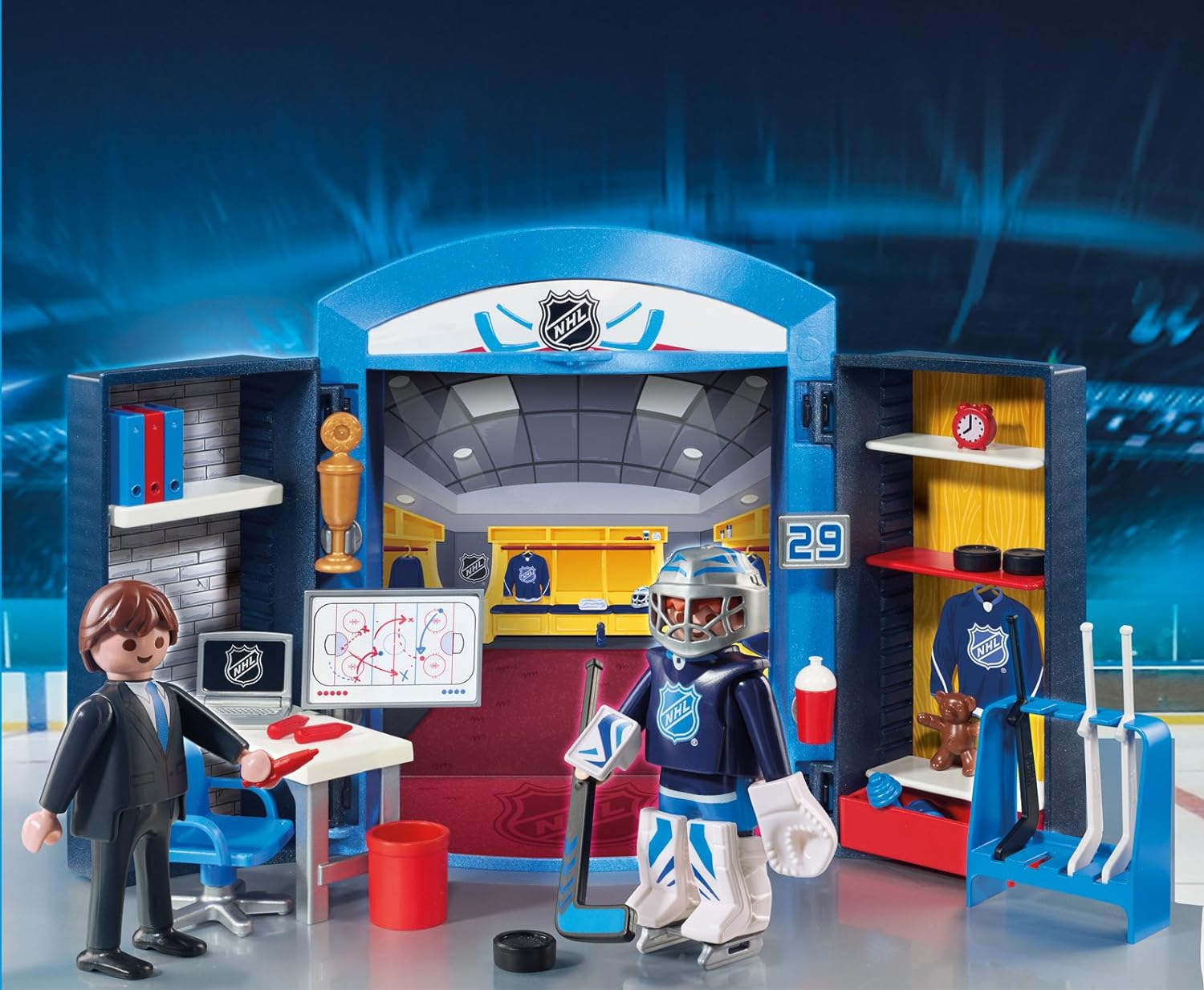 Playmobil NHL Locker Room Play Box Building Set 9176