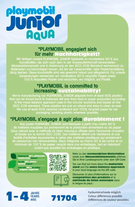 PLAYMOBIL JUNIOR | Disney | Tiggers Schlauchbootfahrt | nachhaltiges Spielzeug aus biobasierten Kunststoffen | für Kinder ab 1 Jahr | 71704