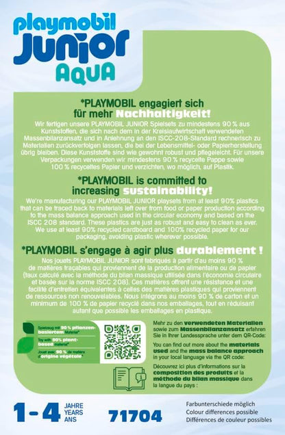 PLAYMOBIL JUNIOR | Disney | Tiggers Schlauchbootfahrt | nachhaltiges Spielzeug aus biobasierten Kunststoffen | für Kinder ab 1 Jahr | 71704