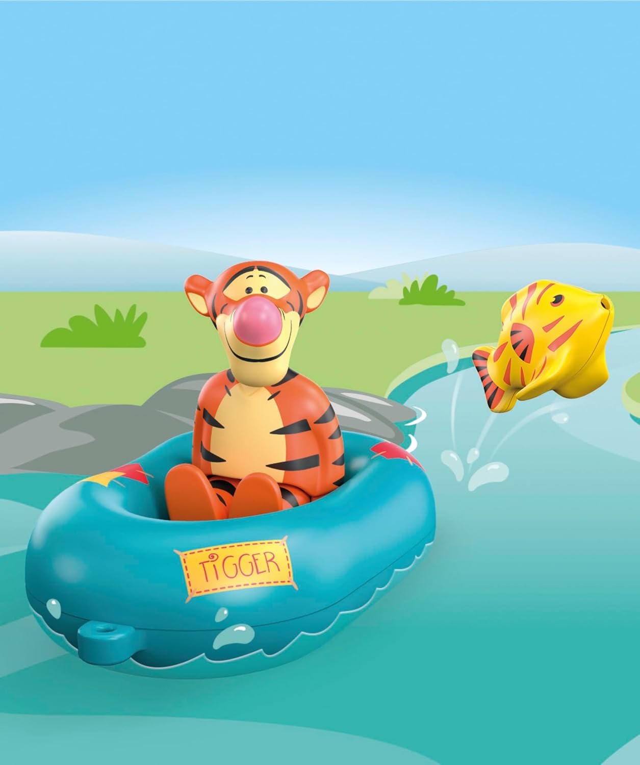 PLAYMOBIL JUNIOR | Disney | Tiggers Schlauchbootfahrt | nachhaltiges Spielzeug aus biobasierten Kunststoffen | für Kinder ab 1 Jahr | 71704