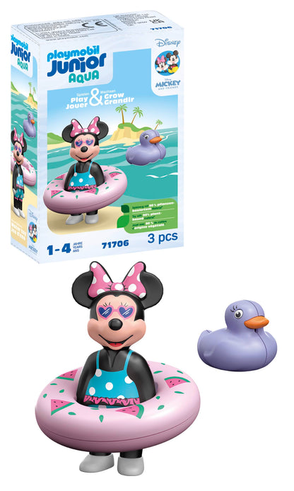 PLAYMOBIL JUNIOR | Disney | Minnie Maus' Strandausflug | nachhaltiges Spielzeug aus biobasierten Kunststoffen | für Kinder ab 1 Jahr | 71706
