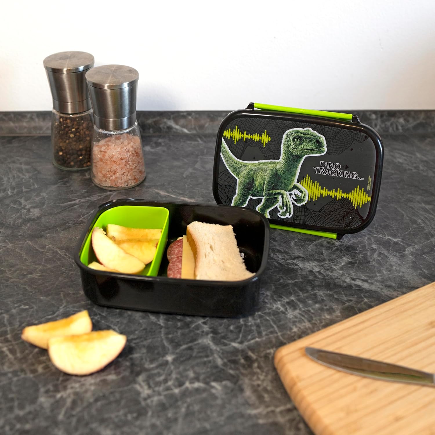 Scooli JUSP9903 Lunch Box, Plastic, Green Jurassic World