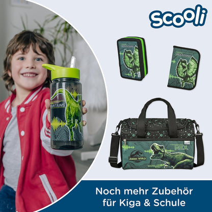 Scooli JUSP9903 Lunch Box, Plastic, Green Jurassic World