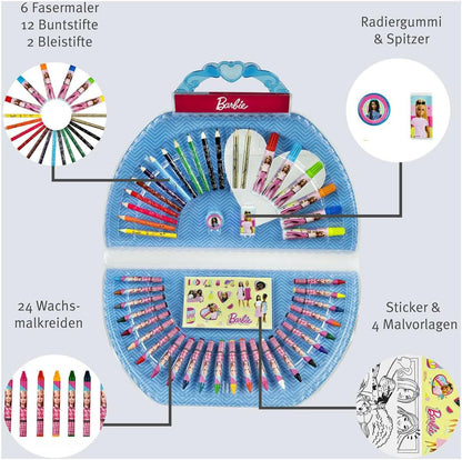 Malkoffer 51-teilig | Barbie | Kreativ-Set | Malen & Gestalten