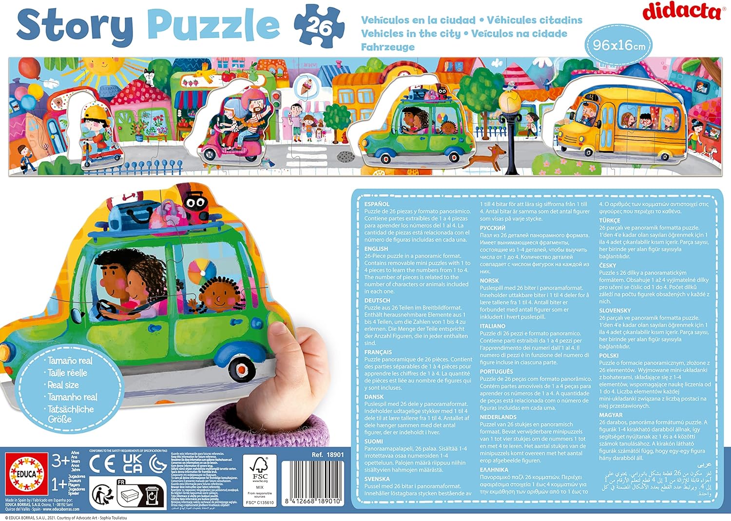 Educa Didacta Story 18901 Panorama-puzzel voor kinderen, 26 delen, vanaf 3 jaar