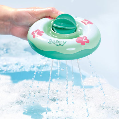 Toomies Bluey Splash and Float Bingo - Bath Toy Pourer Cup with Shower Holes and Water Wheel Toy Pool Ring- Sensory Water Toys - Officially Licensed Bluey Toys - Baby Bath Toys for +18 Months