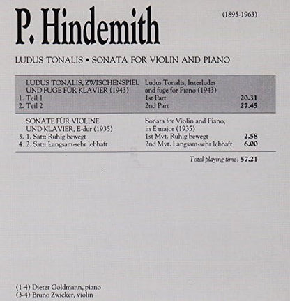 Ludus tonalis + Sonate for Violin and Piano
