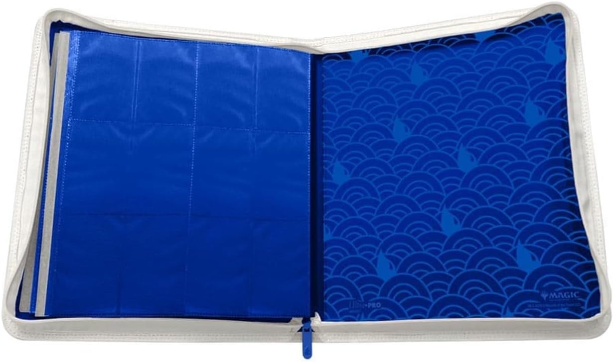 Ultra PRO - Mana 8 12-Pocket Zip PRO-Binder - Island for Magic: The Gathering, Holds & Protects 480 Standard Sized Cards, Collector's Edition Durable Trading Secure Side-Loading Pocket Binder
