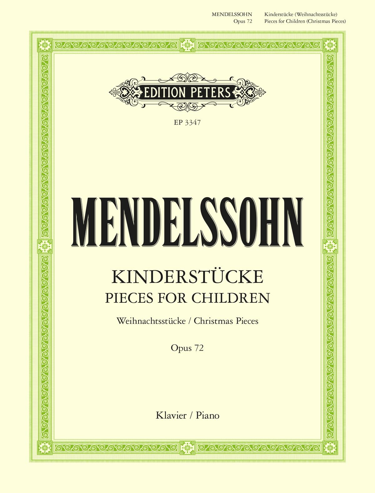 Mendelssohn: 6 Children's Pieces Op.72 (Piano Solo) (EP3347)