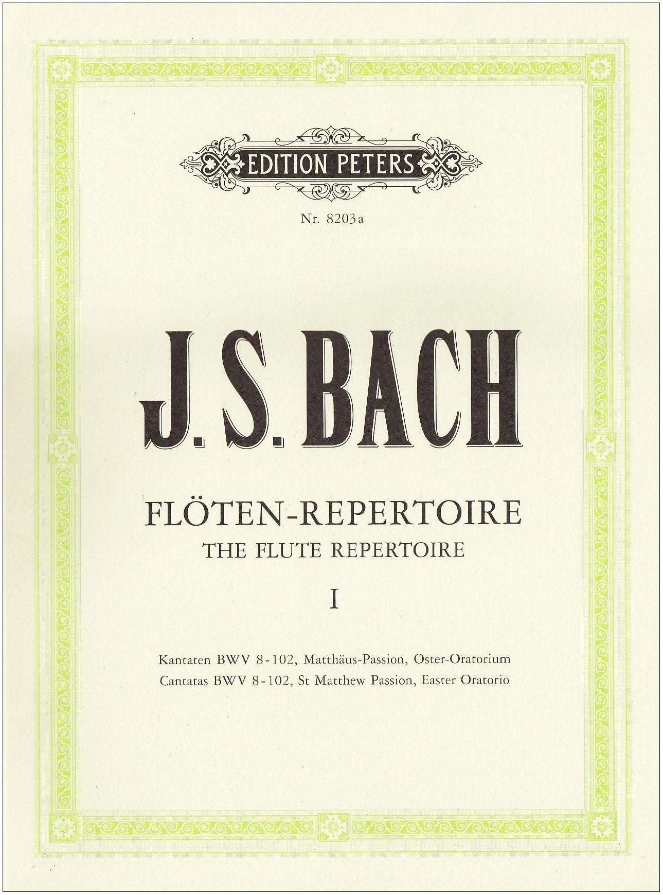 Bach: The Flute Repertoire Vol.1 (EP8203A)