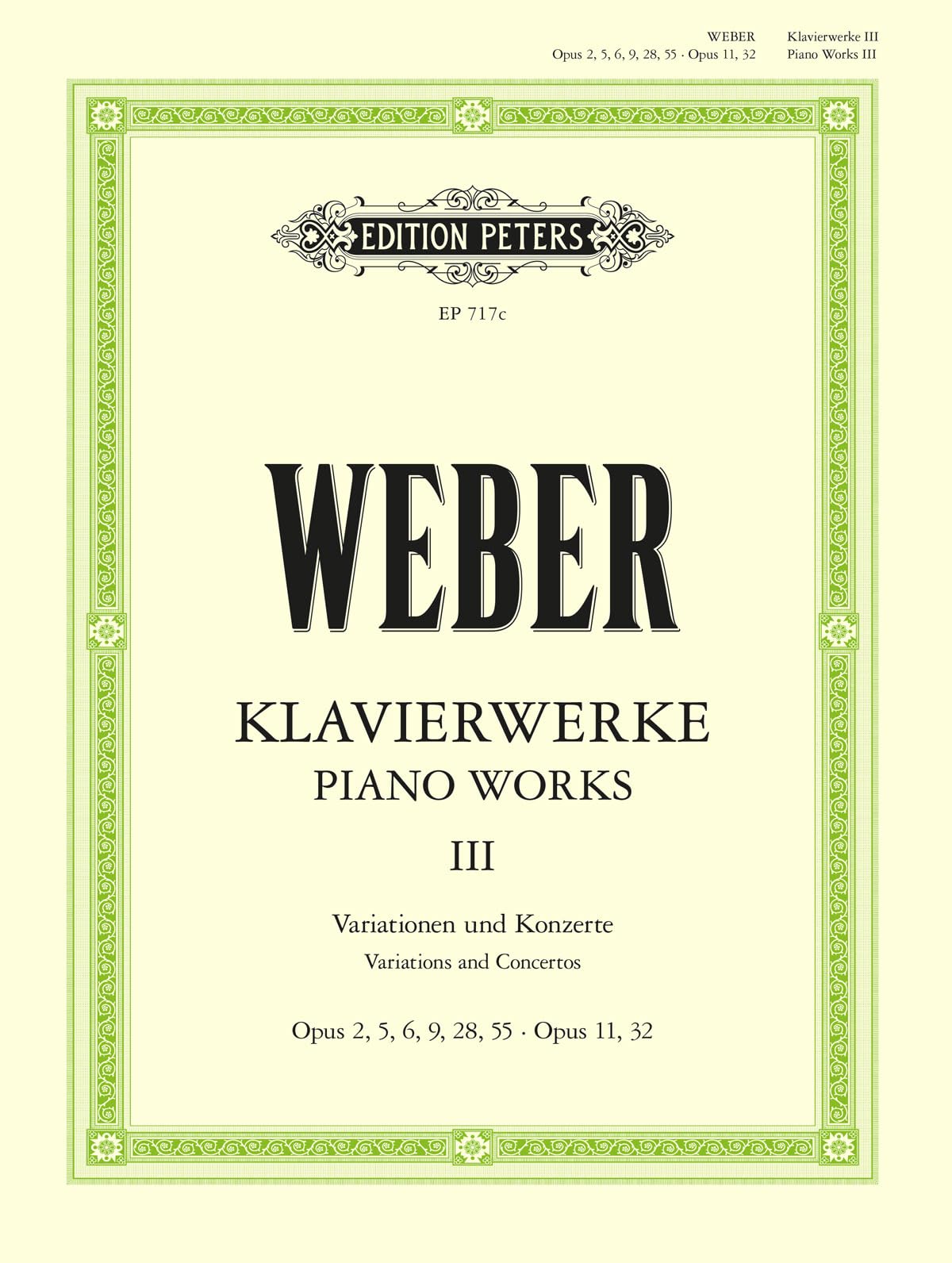 Weber: Piano Works Vol. III: Variations & Concertos (EP717C)