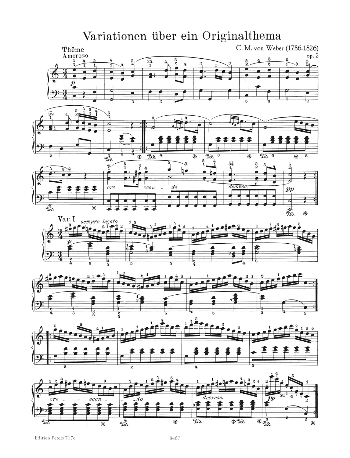 Weber: Piano Works Vol. III: Variations & Concertos (EP717C)