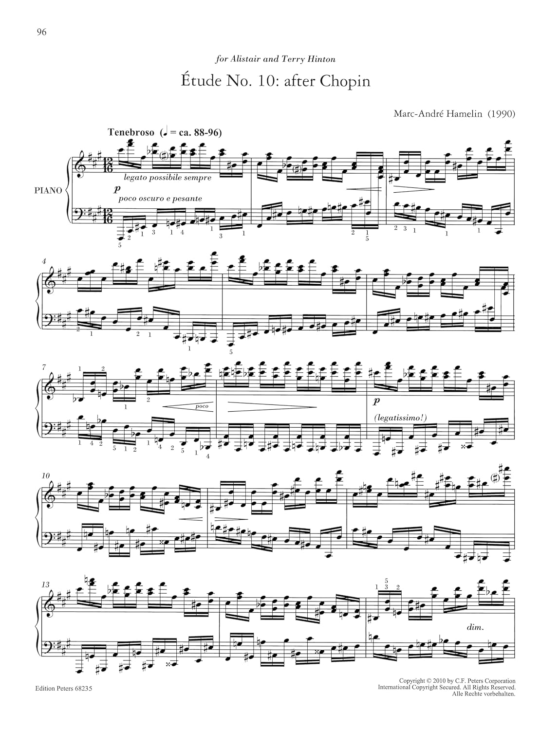 Hamelin: 12 Études for Piano in all the minor keys: Für Klavier zu zwei Händen (Edition Peters