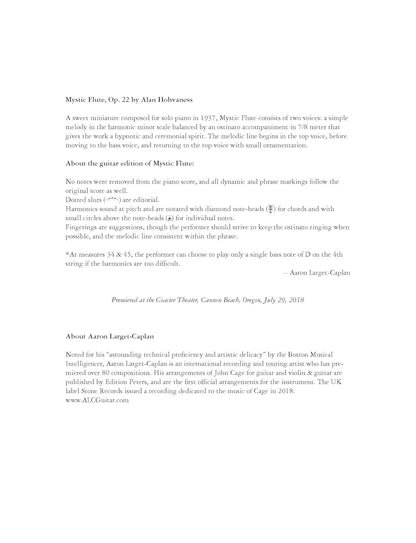 Mystic Flute (Arranged for Guitar): Sheet (Edition Peters)