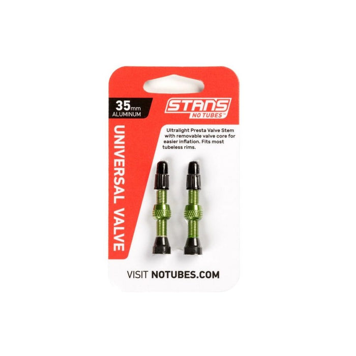 Stan's NoTubes - Universal Alloy Presta Tubeless with Removable Valve Core in (Pair