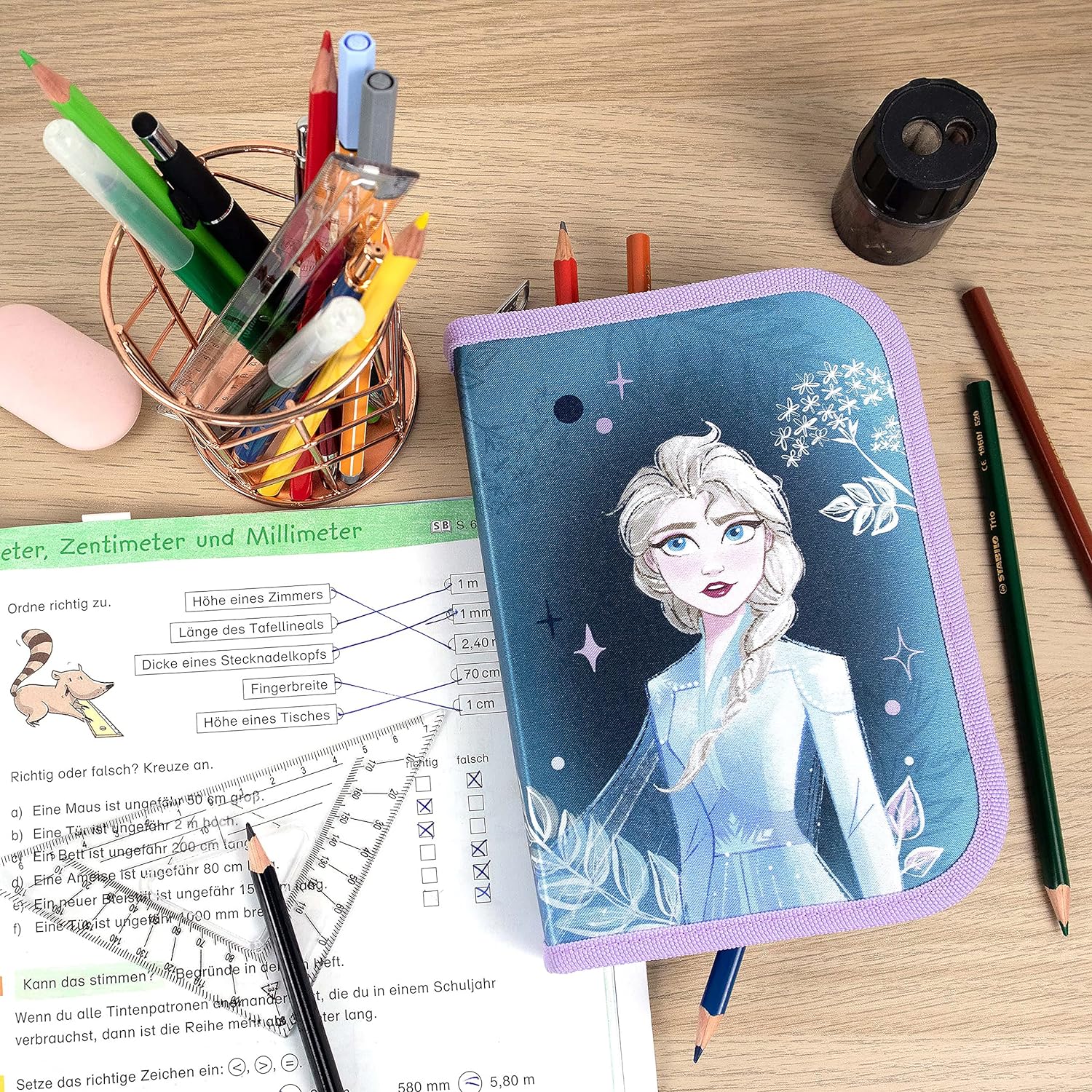 Scooli FRVW0445 Frozen Filled Pencil Case, Cartoon, blue
