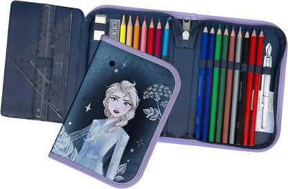 Scooli FRVW0445 Frozen Filled Pencil Case, Cartoon, blue