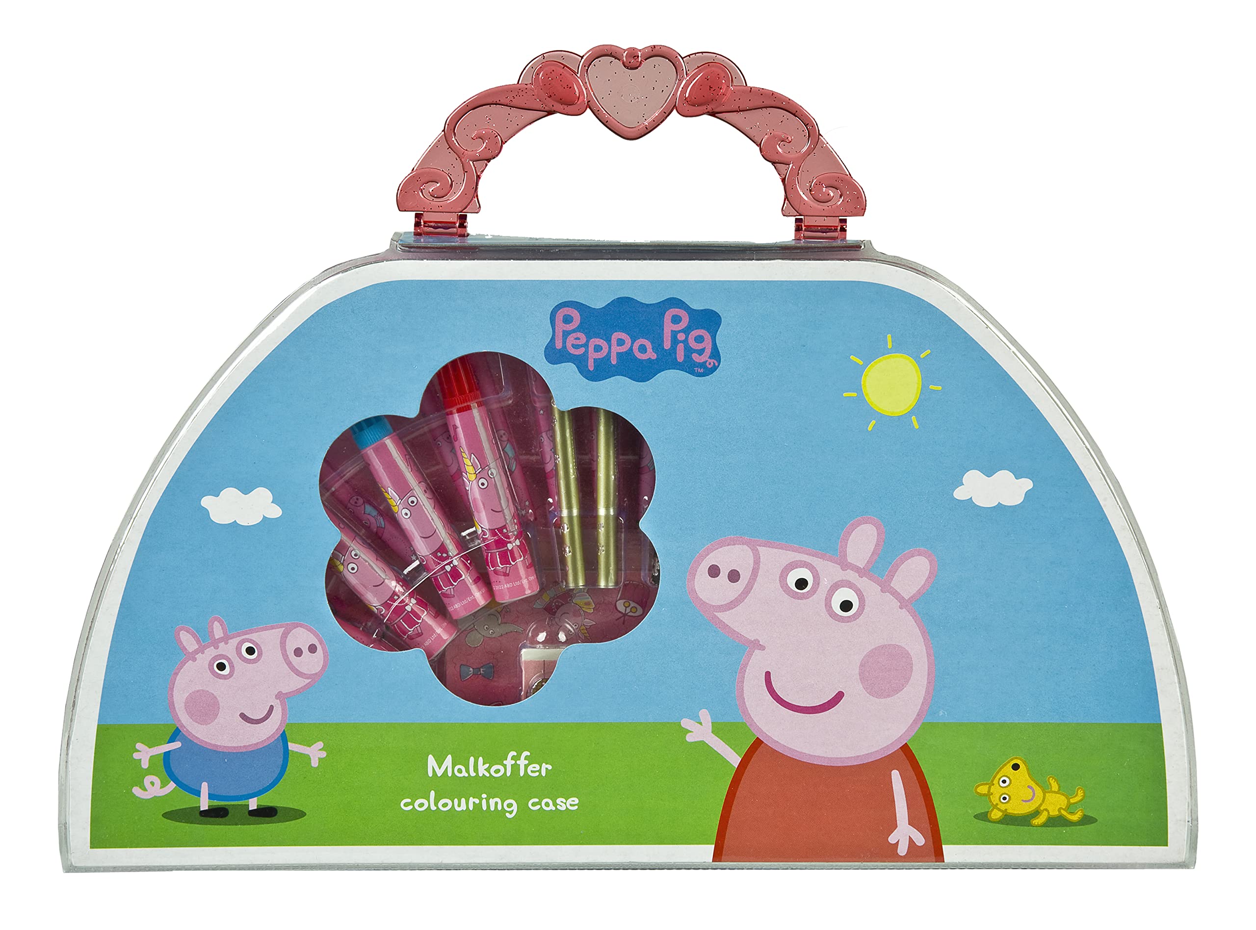 Scooli 6600000008 Peppa Pig 51 Piece Colouring Case Greta Gris Painter's Bag, Pink
