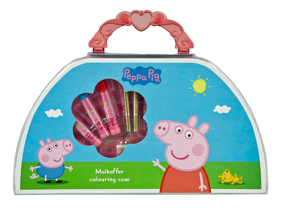 Scooli 6600000008 Peppa Pig 51 Piece Colouring Case Greta Gris Painter's Bag, Pink