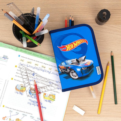 Scooli Pencil Case - Filled Pencil Case with Eberhard Faber Pens - Stylish Pencil Case with Motif - Pen Box for Colouring Pencils and Pencils - Ideal for School