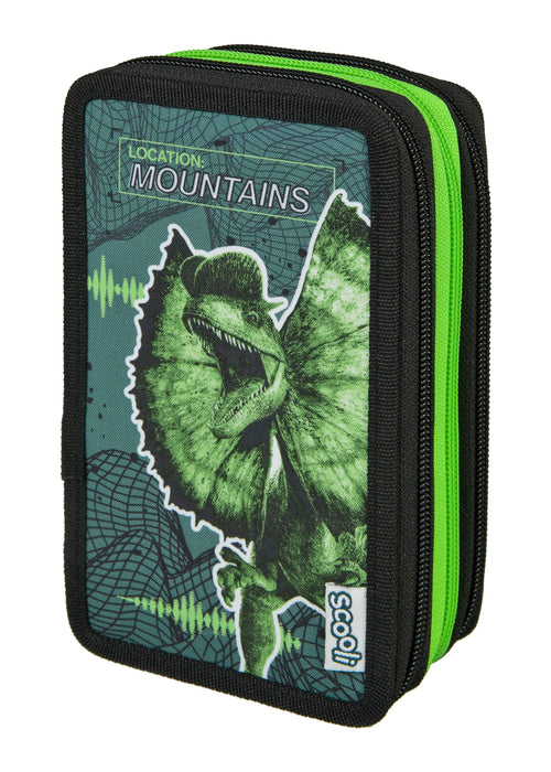 Scooli - Tripledecker Schüleretui Jurassic World - Großes Schüleretui mit hochwertigen Stiften - praktisch und funktional - für die Schule und unterwegs - hochwertige Qualität - ab 6 Jahren