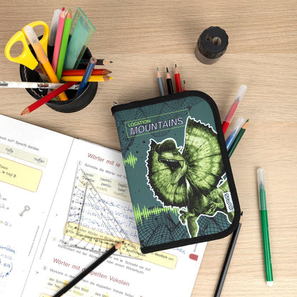 Scooli - Jurassic World Gefülltes Schüleretui - Komplettes Etui mit hochwertigen Stiften und mehr - All-in-One Schuletui - Praktisch für die Schule - Für Jungen ab 6 Jahren