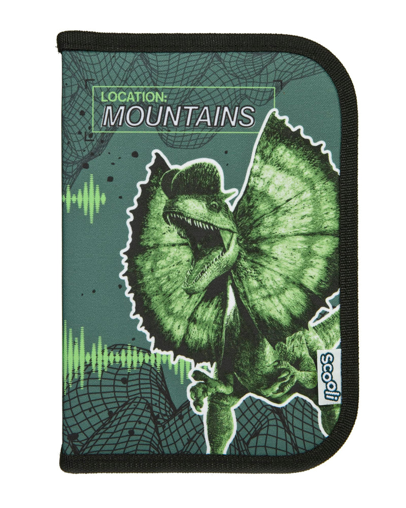 Scooli - Jurassic World Gefülltes Schüleretui - Komplettes Etui mit hochwertigen Stiften und mehr - All-in-One Schuletui - Praktisch für die Schule - Für Jungen ab 6 Jahren