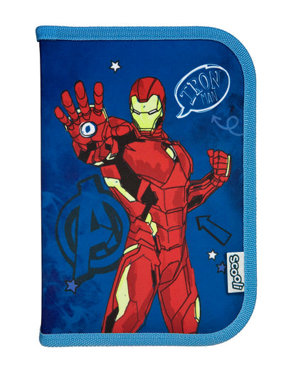 Scooli - Marvel Avengers Gefülltes Schüleretui - Komplettes Etui mit hochwertigen Stiften und mehr - All-in-One Schuletui - Praktisch für die Schule - Für Jungen ab 6 Jahren