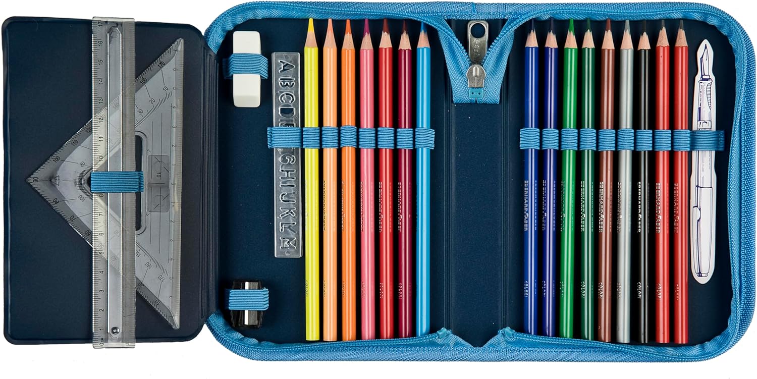 Scooli - Marvel Avengers Gefülltes Schüleretui - Komplettes Etui mit hochwertigen Stiften und mehr - All-in-One Schuletui - Praktisch für die Schule - Für Jungen ab 6 Jahren