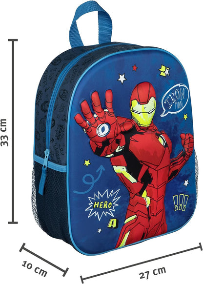 Undercover - Avengers 3D Rucksack - Hochwertiger Kinderrucksack mit Avengers Motiv - Verstellbare Schultergurte - Geräumiges Hauptfach - Mit seitlichen Netztaschen - ab 4 Jahren