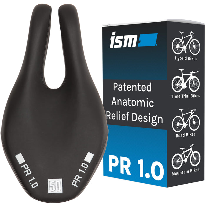 ISM PR Series Noseless Bicycle Seat - Anatomic Relief Bicycle Saddle for Hybrid Bikes, Time Trial Bikes, Road Bikes, and Mountain Bikes - No Nose Bike Saddle for Reduced Numbness and Discomfort