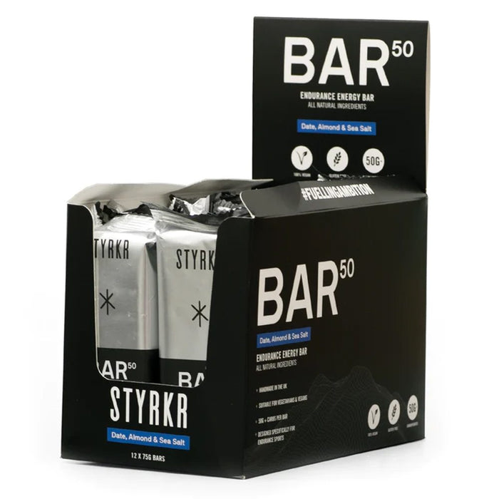STYRKR - BAR50 Date, Almond & Dark Chocolate Energy Bar x12